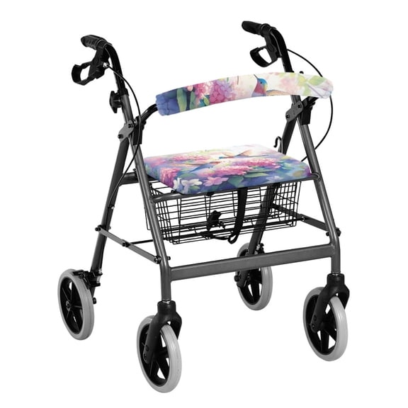 HELLHERO Hummingbirds and Hydrangeas Seat & Backrest Cover Set Seat & Back Covers Non-Slip Cover for Neighborhoods Reusable Comfortable