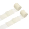 thumbnail image 1 of Uxcell 2 Rollos de Cinta de Gasa, Cinta de Flecos Hecha a Mano de 1.5 Pulgadas x 5 Yardas para Envolver Ramo de Flores Decoración de Bodas Artesanías DIY Color Blanco Crema, 1 of 5