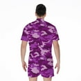 thumbnail image 2 of Dark Purple Camouflage Short Sleeve Men'S Rompers Casual Summer Jumpsuits Outfit, 2 of 4