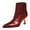 Red, variant on FSJ Women Low Heel Booties Pointed Toe Back Zipper Ankle Boots Closed Toe Fashion Comfy Short Boot for Women Size 8 Blue