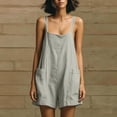 thumbnail image 4 of One Piece Jumpsuits for Women Plus Size Fashion Double Shoulder Sleeveless Overall Shorts Casual Rompers with Pockets, 4 of 7