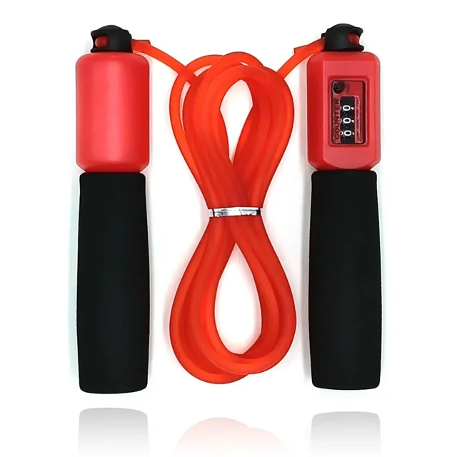 Red High-Speed Skipping Rope with Accurate Counter – Durable PVC Construction for Entrance Exam Training, Kids' Sports & Gym Workouts | Wholesale Available Ultrasonic Welded Fitness Equipment