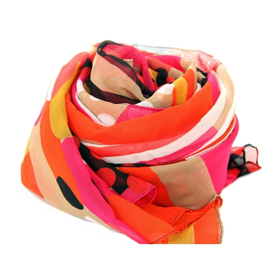 Women's Artistic Stripes & Dots Polyester Scarf Pink/Fuchsia Scarf Wrap 60 x 70 inches