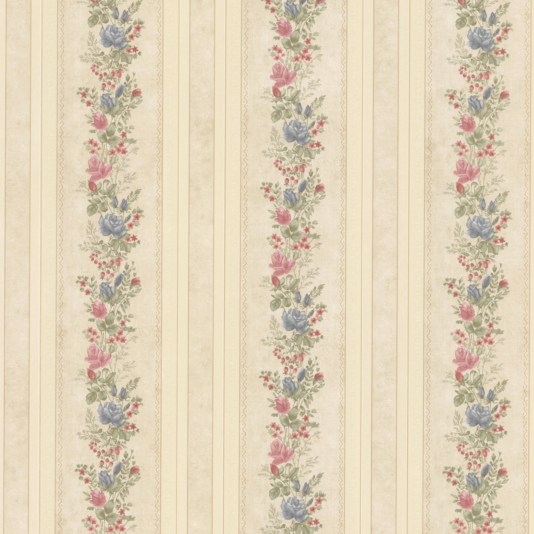 Mirage Alexis Beige Satin Floral Stripe Wallpaper - Walmart.com