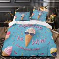 thumbnail image 3 of 3D Ice Cream Printed Comforter Cover Set Children Adult Unique Design Bedding Set Bedroom Decor,Queen (90"x90"), 3 of 5