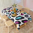 thumbnail image 3 of White and Colorful Of Leopard Print Rectangle Tablecloth 60"x102",Waterproof Polyester Rectangle Table Cloth, Wipeable Spillproof Polyester Tablecloth for Dining, Camping, Indoor and Outdoor, 3 of 6