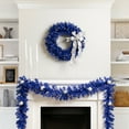 thumbnail image 3 of Northlight Pre-Lit Artificial Tinsel Christmas Garland - 9' x 8" - Blue - Clear Lights, 3 of 7