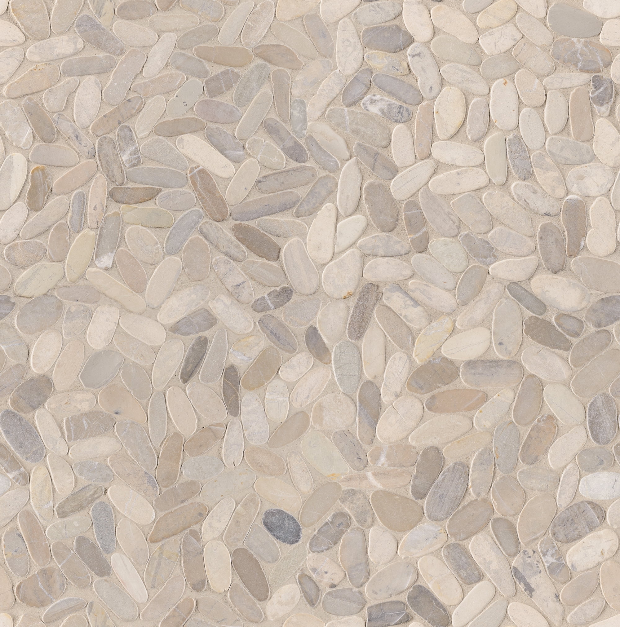 MSI Sliced Pebble Truffle 12 in. x 12 in. x 10 mm Tumbled Marble Mesh-Mounted Mosaic Tile (9.7 sq. ft. / case)