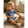 thumbnail image 5 of BemeyourBBs Newborn Boy Boy Girl Summer Clothes Infant Hospital Going Home Outfit New To The Crew Letters Embroidery Crew Neck Short Sleeve Romper and Elastic Waist Pockets Shorts Set, 5 of 9