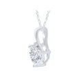 thumbnail image 3 of AFFY Heart-Shaped Simulated White Sapphire & Diamond Pendant Necklace & Earrings Set In 14K White Gold Over Sterling Silver, 3 of 9