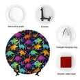 thumbnail image 4 of Kdxio Colorful Dinosaur Bone China Decorative Plate Ceramic Decorative Plate for Home Office Wall Stand Decorative Plates for Home Bedroom-7in, 4 of 6
