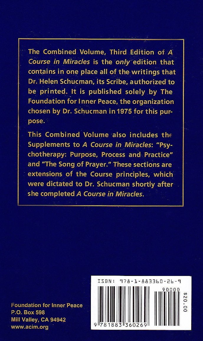 A Course in Miracles: Combined Volume, Paperback Book by