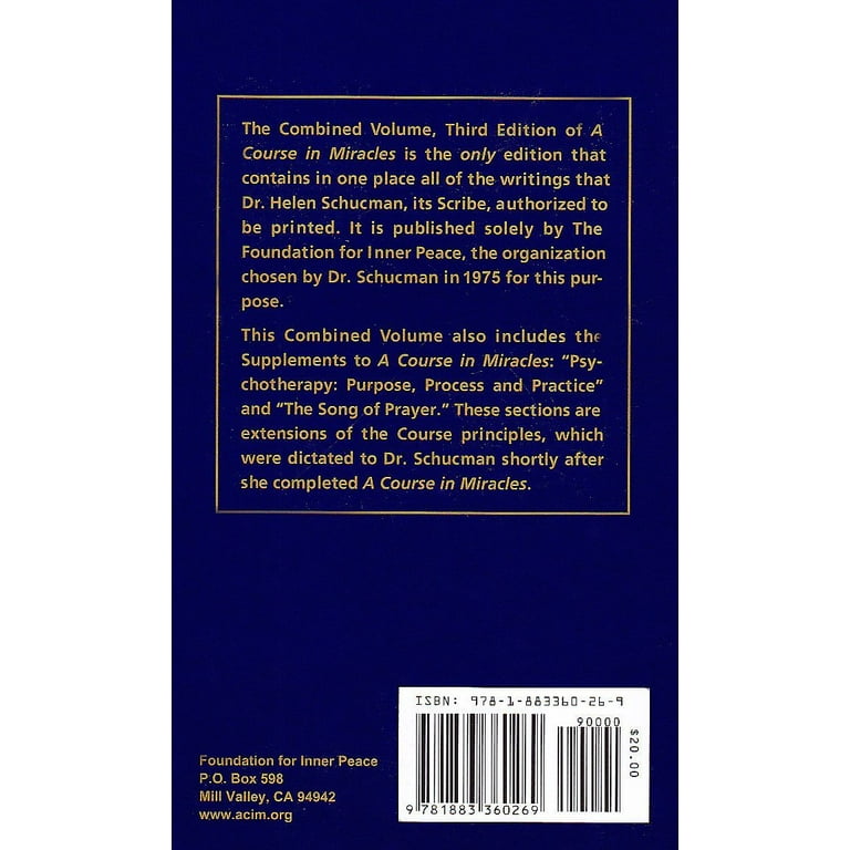 【希少】A Course in Miracles Combined Volume Amazon.com: A Course in Miracles: Combined Volume
