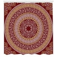 thumbnail image 3 of Ambesonne Greek Shower Curtain, Meanders and Flowers Form, 69"Wx84"L, Pale Yellow White and Ruby, 3 of 3