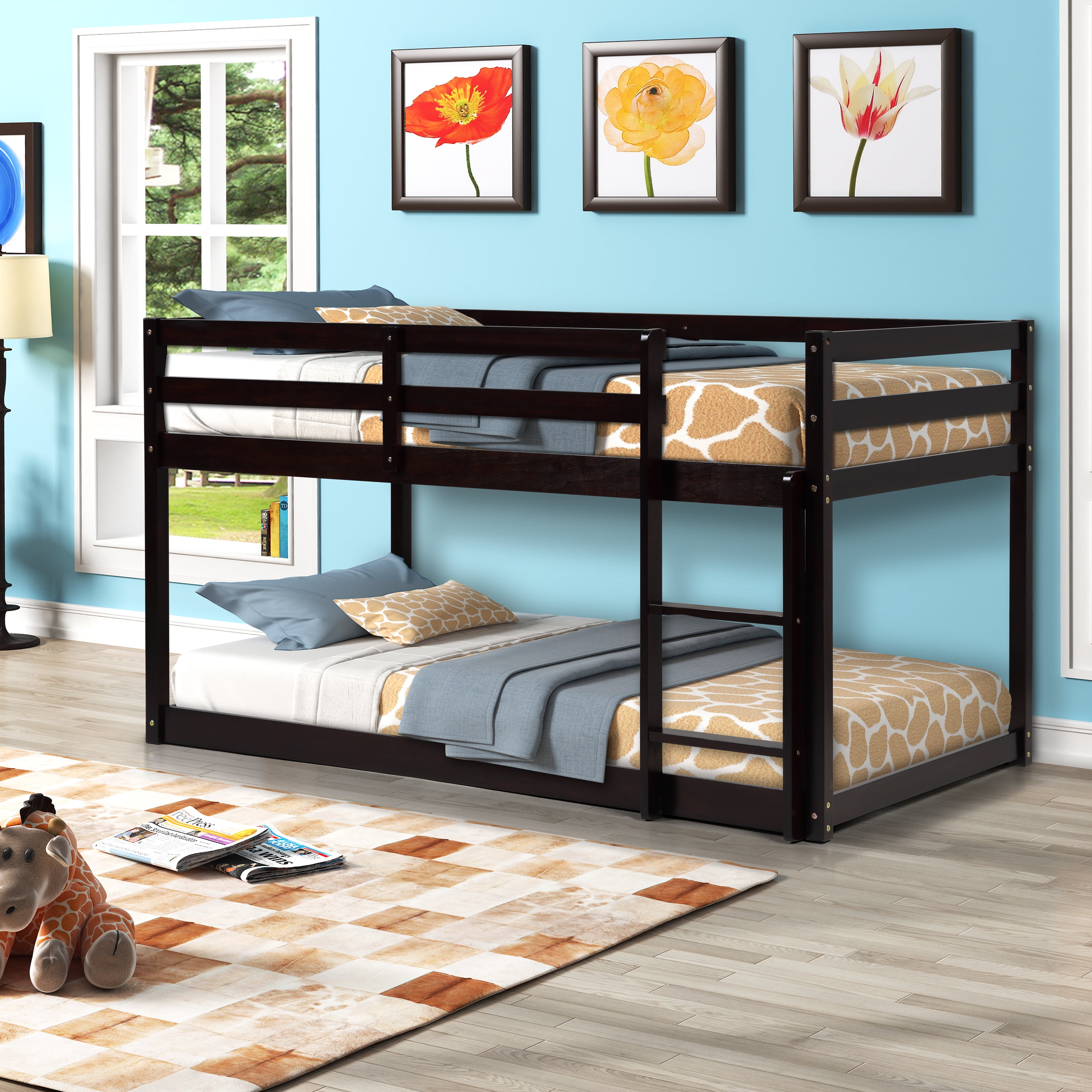 Twin Bunk Bed Frame Pine Wood, Pine Wood Twin Bed Frame