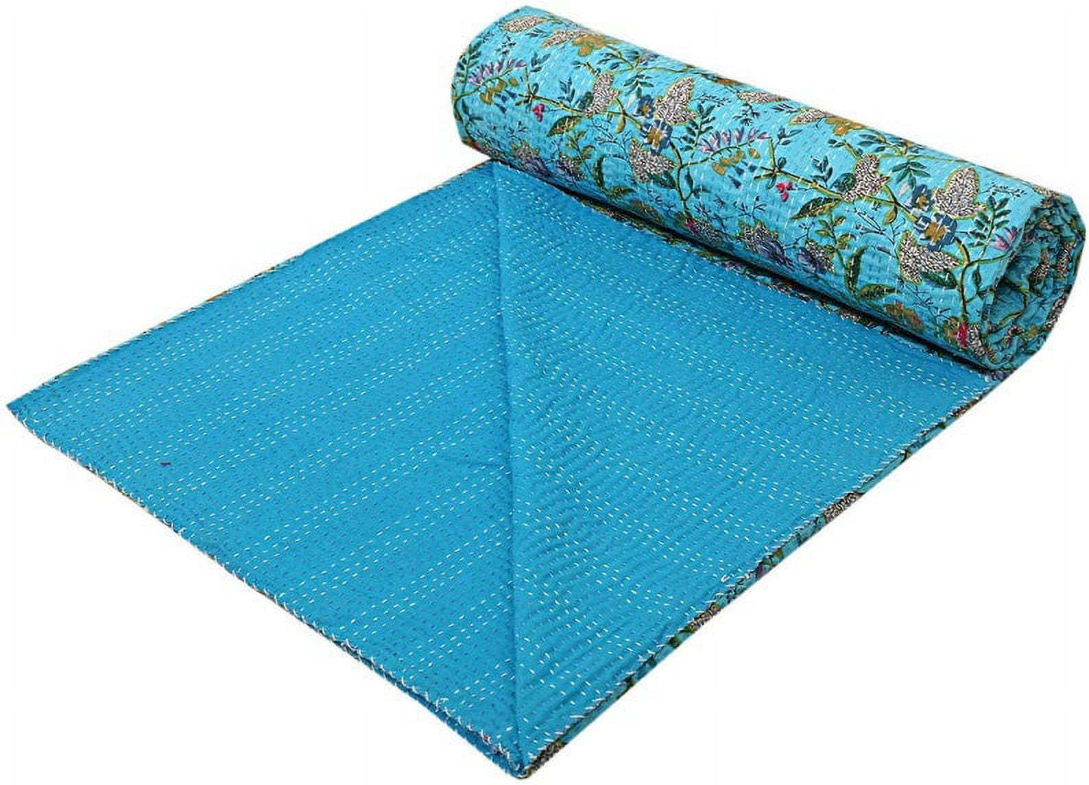 Indian Handmade Cotton Kantha Quilt Vinatge Blanket Quilted Paradise Kantha Bedding Throw Bohemian Bed Cover Kantha Gudari
