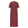 thumbnail image 5 of Gspmoly Robes Décontractées pour Femmes, Mode Femmes Été Décontracté Uni Col en V Manches Courtes Longue Robe Robes de Travail pour Femmes Offres Hebdomadaires, 5 of 5