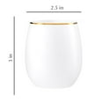 thumbnail image 2 of VEZEE Stemless Plastic Wine Goblet 12 oz White / Gold Rim Pack of 6, 2 of 4