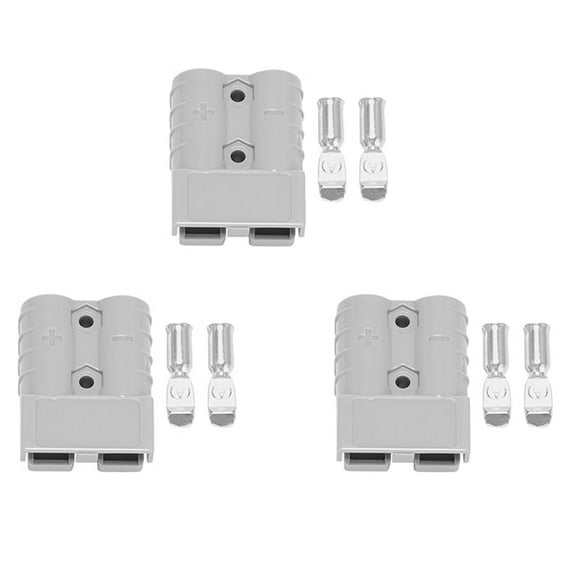 3X for Anderson Style Plug Connectors 50A 600V 6-12AWG Power Tool for 6AWG Plated Solid Terminals Plugs Gray