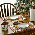 thumbnail image 2 of Smile Gingerbread Candy Cane Christmas Placemats Set of 4, 12x18 Inch Seasonal Table Mats, 2 of 6