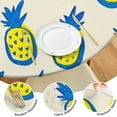 thumbnail image 4 of Hawaiian Tablecloth with Pineapple Print Exotic Tropical Fruit Pattern Summer Golden Yellow Plant Inspired Kitchen Cover, 4 of 7
