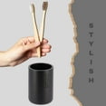 thumbnail image 3 of Sleek Matte Black Bathroom Tumbler - Polyresin Toothbrush Holder, Sophisticated Design for Refined Bath Decor, 3 of 7