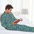 thumbnail image 6 of Picia Cars Transportation Pattern Men’s Long-Sleeve Sleepwear Set - Soft 2-Piece Loungewear with Pockets, Comfy PJs for Relaxing Nights-X-Large, 6 of 7