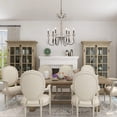thumbnail image 4 of TOMIYA 29" Farmhouse Chandelier Large French Country Wood Pendant Light, 6-Light Bronze Dining Room Light Fixtures Kitchen Island Decor, 4 of 6