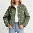 thumbnail image 5 of Sheghy Women Polka‑Dot Zip Up Lapel Jacket Drawstring Hem Relaxed Fit Lightweight Outerwear with Side Pockets Fall, 5 of 7