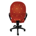 thumbnail image 3 of Floral Office Chair Slipcover, Warm Toned Blossoms with Dotted Swirly Lines in Baroque Rococo Effects Design, Protective Stretch Decorative Fabric Cover, Standard Size, Paprika Mustard, by Ambesonne, 3 of 5