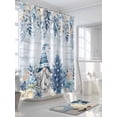 thumbnail image 3 of Blue Gnomes Small Stall Shower Curtain, Waterproof Shower Curtains for Bathroom, Christmas Eucalyptus Xmas Poinsettia Wood Grain Washable Fabric Cloth Bath Curtain for Bathtub with Hooks 36x78 Inches, 3 of 6