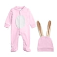 thumbnail image 3 of Baby Boy Easter Outfit Long Sleeve Bunny Jumpsuit and Hats 2 Peice Outfit Set Dress up Party Outfit Boys Size 6-9 Months Clothes, 3 of 6