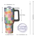thumbnail image 2 of 40oz Pioneer Flower Floral Print Pattern Insulated Tumbler with Handle, BPA-Free Leak Proof Lid and Straws, Double Wall Vacuum, Hot 12h/Cold 34h, 2 of 6