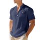 thumbnail image 2 of Ceisia Men's Slim Fit Short Sleeve Henley Shirt with Chest Pocket Casual Summer Top Navy XXL Gifts, 2 of 9