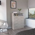 thumbnail image 2 of TUHOME Peru L Four Drawer Dresser - Light Gray/White Engineered Wood, 2 of 8