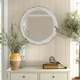 thumbnail image 2 of 24'' Round Wall Mounted Mirror, Wood Decorative Circle Mirrors, Boho Mirrors with Beaded Frame, Rustic Vanity Mirror, Distressed Mirror for Bathroom, Living Room, Bedroom, Entryway, 2 of 16