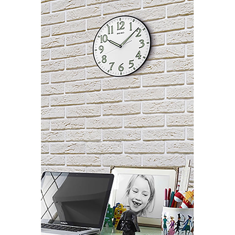 Seiko 12 inch Classic Round Black Watch Wall Clock w/ Luminous