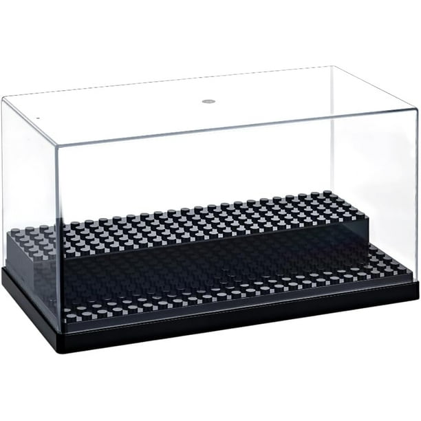 Vitrina acrílica de 2 niveles para minifiguras, 7,9 x 3,9 x 3,7 pulgadas. Vitrina para minifiguras, figuras de acción y bloques. Caja expositora cúbica extraíble.