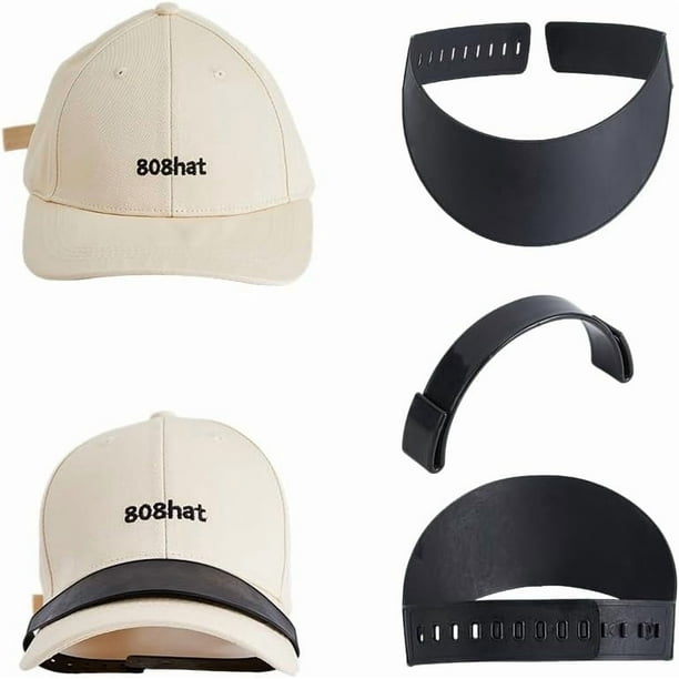 Juego de 4 dobladores de visera para sombreros (2 estilos diferentes). Herramienta para dar forma a la visera del sombrero. Moldeador de visera de plástico.