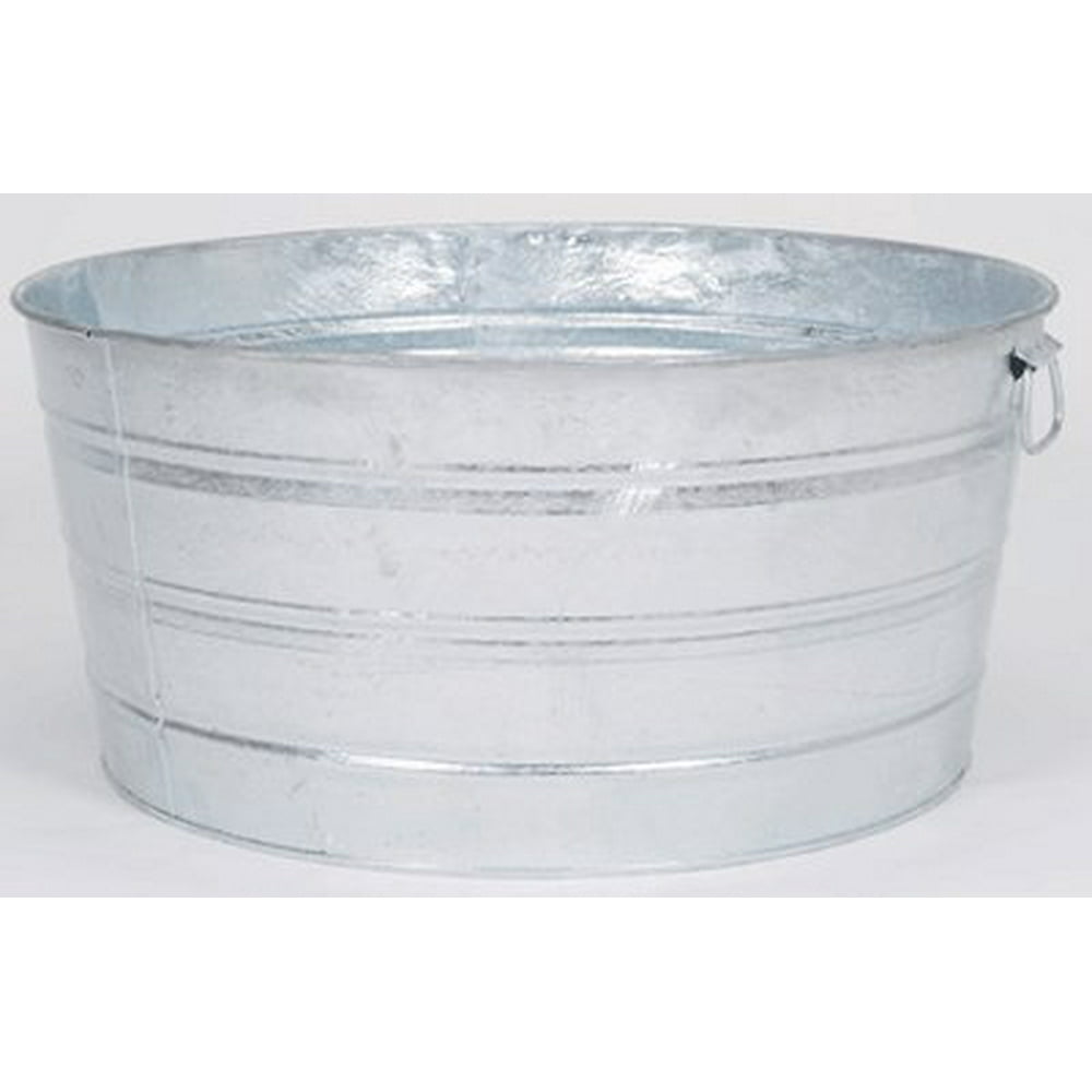 Round Wash Tub Galvanized, 17 Gallon