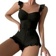 thumbnail image 1 of WZXFASHION 2 Ensembles pour Femmes Robe d'Été Sans Manches Haut et Short Ensembles de Pyjama Lingerie de Nuit & Ensembles WomenPajamaSets Noir TTTG, 1 of 3