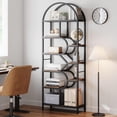 thumbnail image 1 of 81.7-pulgada de altura 6 niveles arched estante de libros: geometric abiertos almacenamiento estante, metal frame, ideal para para dormitorio, sala de estar & oficina en casa, 1 of 7