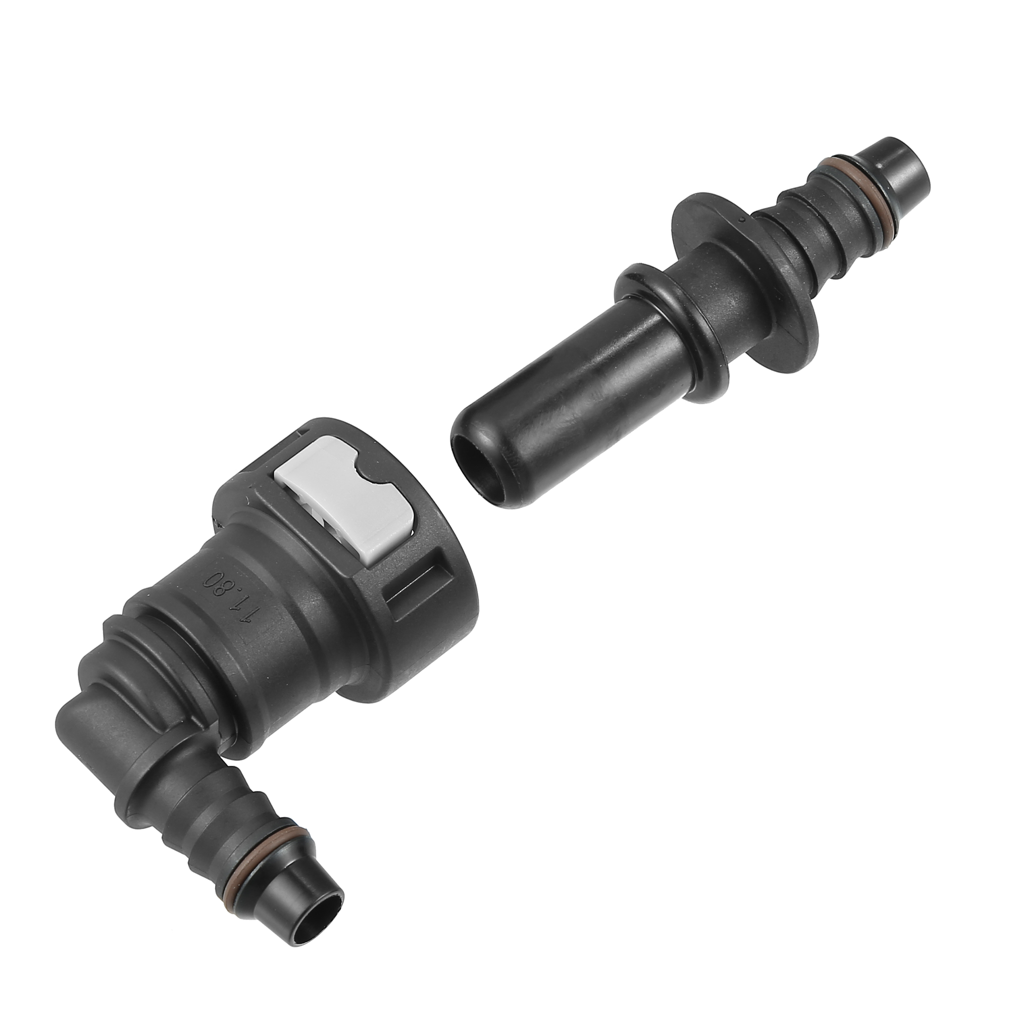Unique Bargains 2pcs Fuel Line Quick Connect 90 Degree Adapter Connector