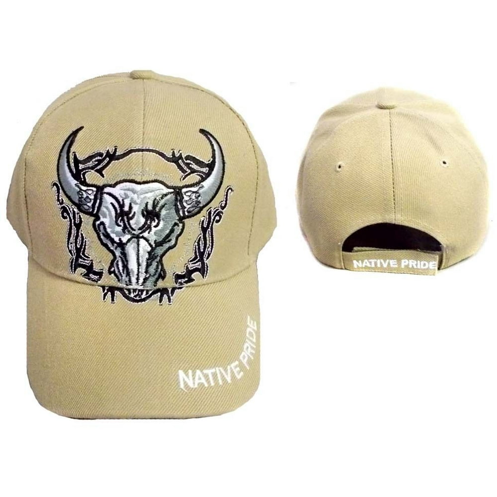 Banian Trading Bull Head Cow Skull Native Pride Baseball Caps