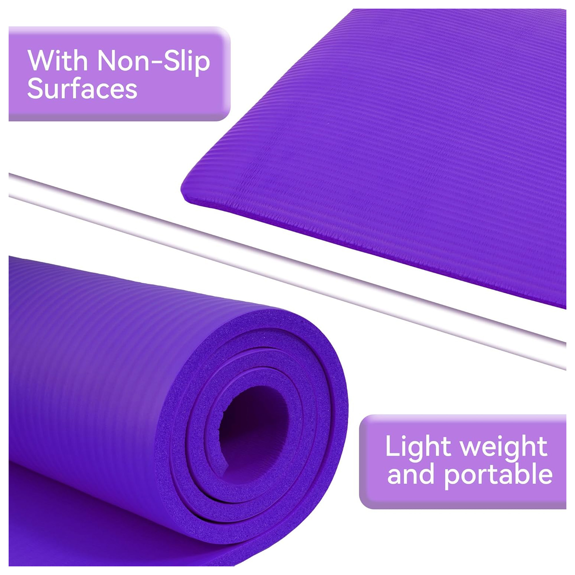 Fitvids 1/2-Inch Thick High Density Exercise Yoga Mat photo 4