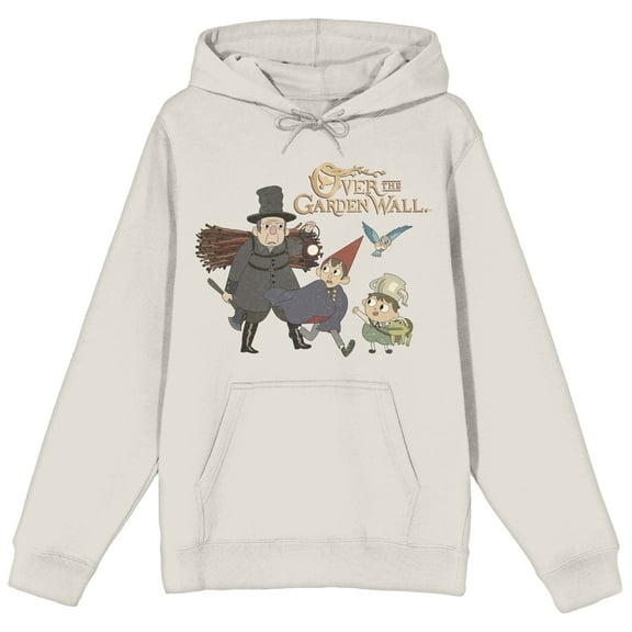 Over The Garden Wall Characters Walking Adult Sand Long Sleeve Hooded Sweatshirt -Medium