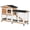 Natural Wood#3, variant on Dog Bed PawHut Rabbit Hutch 2-Story Bunny Cage Small Animal House with Slide Out Tray, Detachable Run, for Indoor Outdoor, 61.5" x 23" x 27", Light Gray,Orthopedic Dog Bed