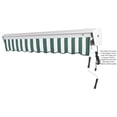thumbnail image 3 of Awntech 12' x 10' Destin Right Motorized Patio Retractable Awning, Forest/White Stripe, 3 of 7