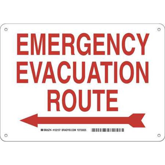 BRADY 132157 Safety Sign, 10in. H x 14in. W, Fiberglass