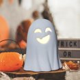 thumbnail image 4 of Halloween Decoration Light Up Ghost Decorations Indoor Ghost Lamp Resin Decoration Ceramic White Ghost Figurines Ghost Statue Cute Ghost Sculpture Spooky Halloween Decor for Home Table Tray, 4 of 7